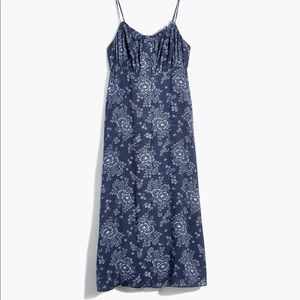 Madewell Tie-Back Button-Front Midi Dress in Archival Floral